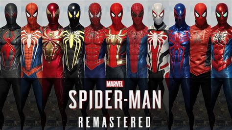 Spider Man Remastered Ps All Suits Showcase Youtube