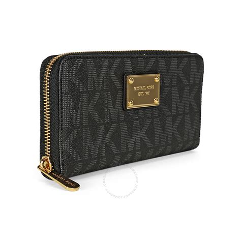 Michael Kors Zip Around Continental Wallet In Black Michael Kors Handbags Jomashop