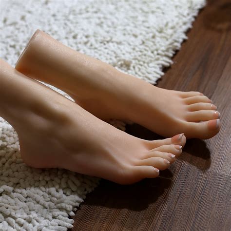 Pairs Lifelike Silicone Feet Female Foot Model Display Silk Stockings