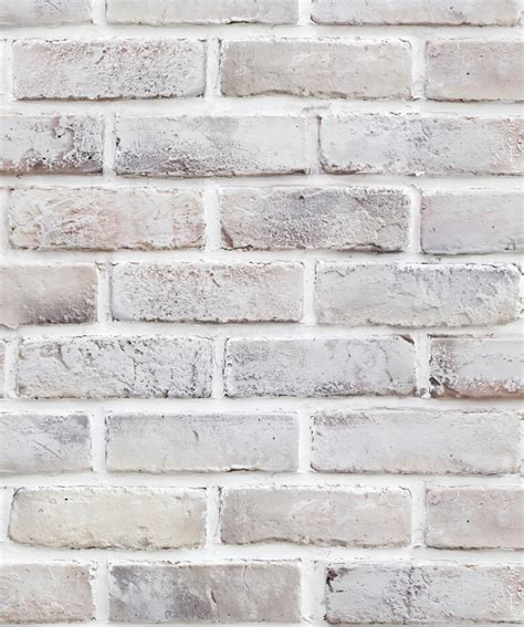 Whitewash Bricks Wallpaper White Rustic Brick Wallpaper • Milton