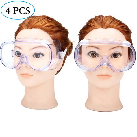 4 pcs anti fog dust glasses safety goggles dust proof glasses anti splash saliva eye protectio