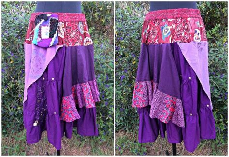 Upcycled Gypsy Skirt Gypsy Spirit Threadworks Gypsy Skirt Skirt