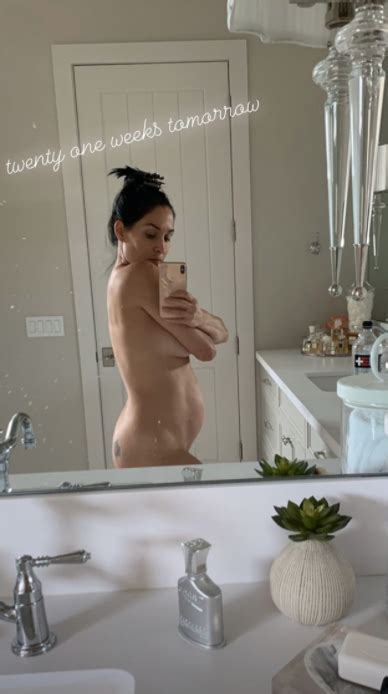 Nikki Bella Shares Naked Pregnant Selfie To Celebrate Weeks Photo Sheknows