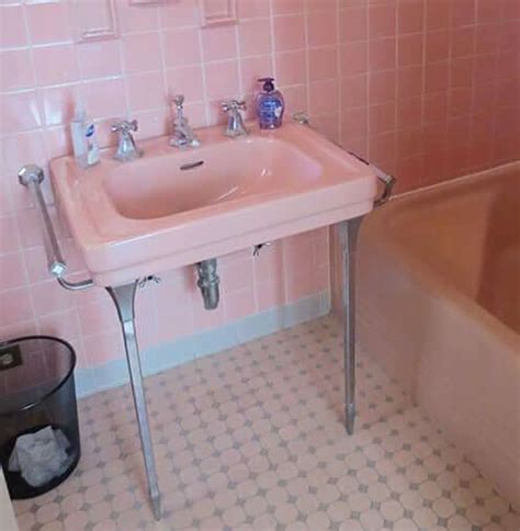 Where To Find A Vintage Bathroom Sink With Chrome Legs And Towel Bars Retro Renovation