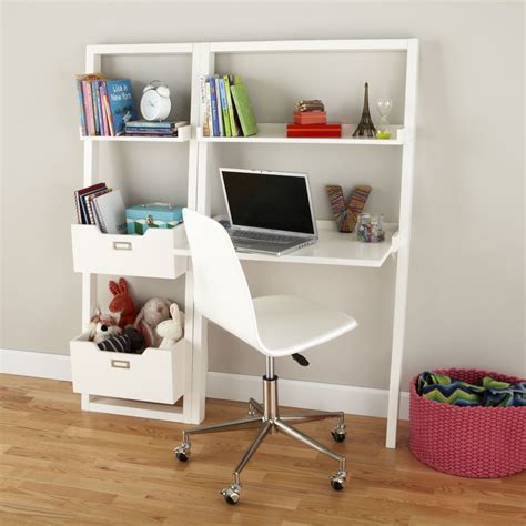 The untreated pine wood can be also. Kids' Desk: Kids White Leaning Wall Desk | The Land of Nod