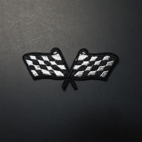 Racing Flags Checkerboard Checkered Patch Iron Onsew On Embroidered