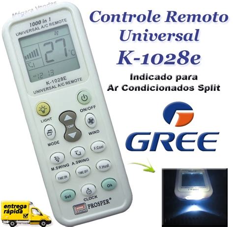 Controle Remoto Universal Ar Condicionado Split Gree R 52 27 Em