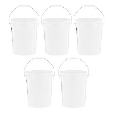 United Solutions 5 Gallon Utility Plastic Bucket With Handle White 5