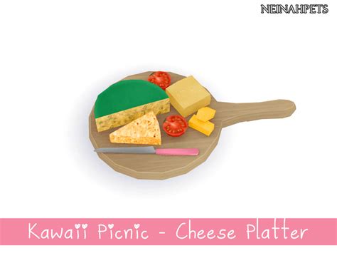 The Sims Resource Kawaii Picnic Cheese Platter Mesh Required