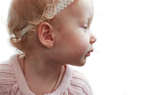 Baby Girl In Profile Stock Photo Image Of Eyes Little 38286014