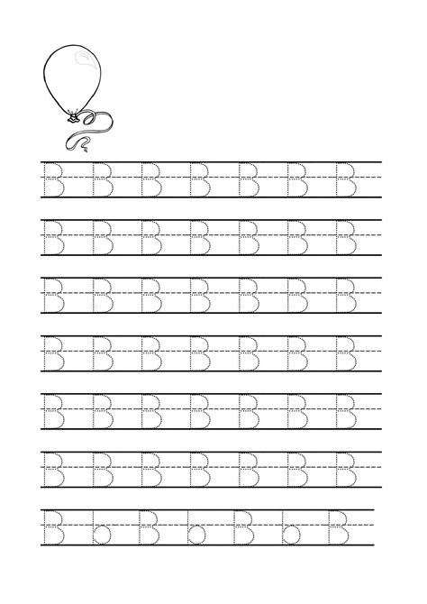 Printable Letter B Tracing Worksheets For Preschool
