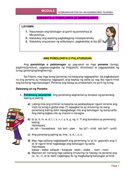 Kabanata 3 Ponolohiya At Morpolohiya Kabanata 3 Ponolohiya At