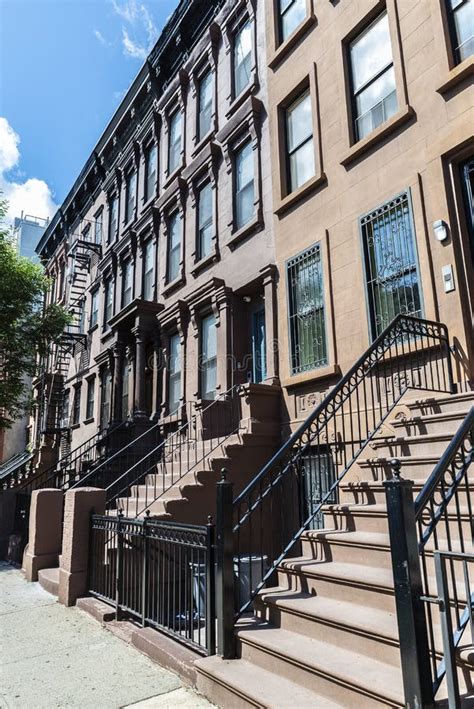 Old Typical Houses In Harlem New York City Usa Stock Image Image Of