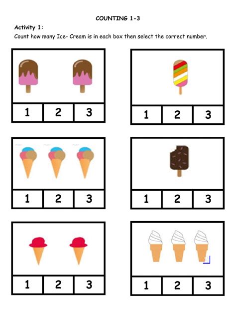Counting To 3 Interactive Worksheet