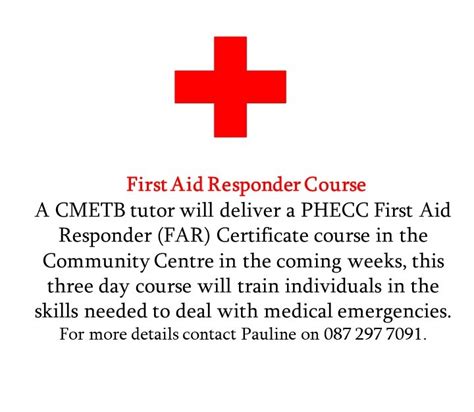 First Aid Responder Class Corduff Raferagh Community