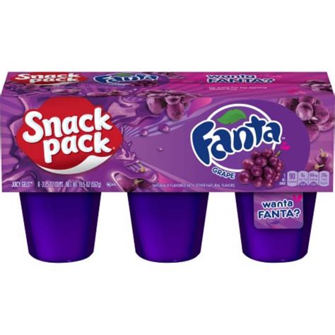 Snack Pack Fanta Grape Juicy Gels Gelatin Cups 6 Ct 325 Oz