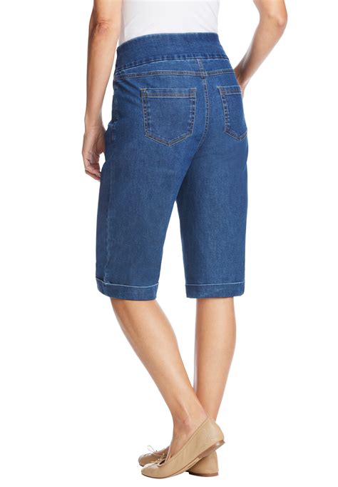 Woman Within Womens Plus Size Pull On Denim Shorts 3304 Picclick