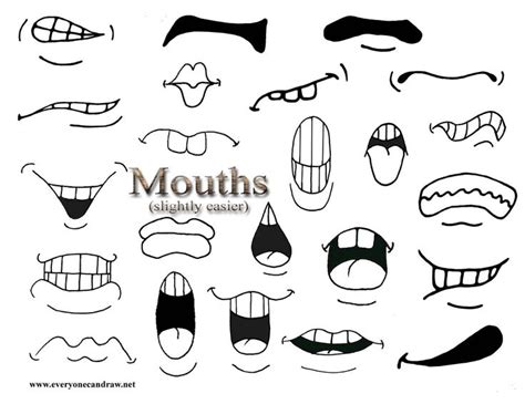 How To Draw Cartoon Mouths Cartoon Mouths Cartoon Drawings Easy