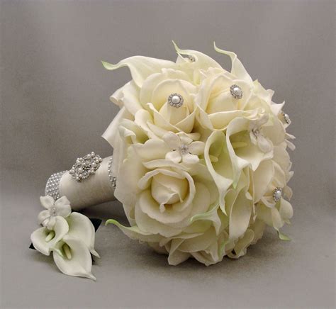 Silk Flower Bridal Bouquet Stephanotis Real By