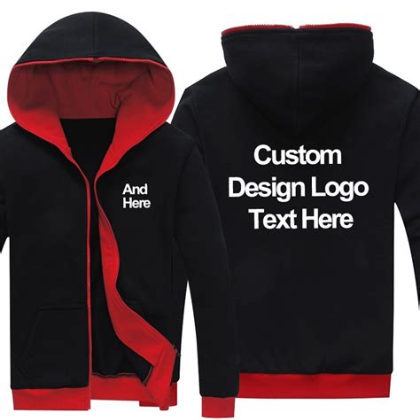 Buy Logo Custom Men Print Red Black Hoodies Sweatshirt