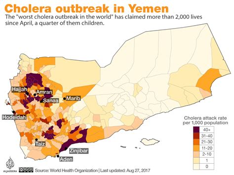 Yemen Worlds Worst Cholera Outbreak Mapped Yemen Al Jazeera