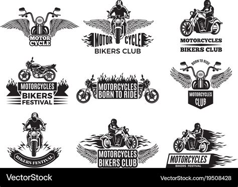 Motorbike Logos For Bike Club Royalty Free Vector Image