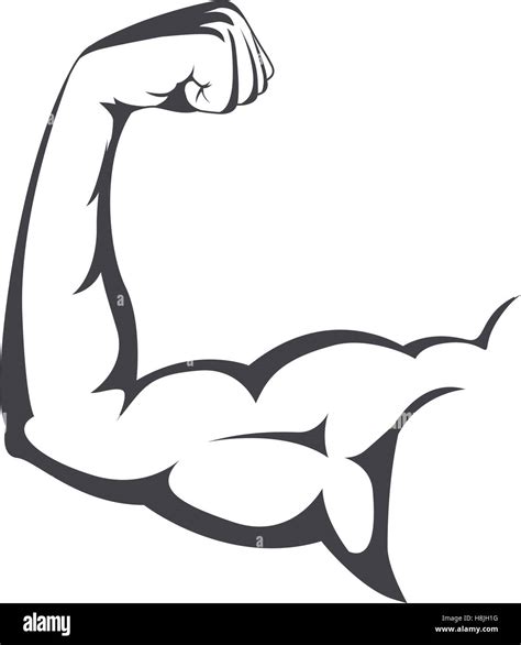 Muscular Arm With A Clenched Fist Vector Illustration Stock Vector