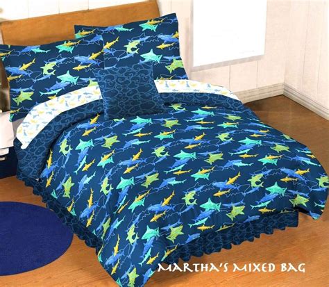 Bedroom in french furniture style is both elegant. Boys SHARKS Summer Fish Comforter Bedding Set Ocean Blue ...