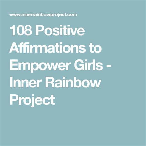 108 Positive Affirmations To Empower Tweens Inner Rainbow Project