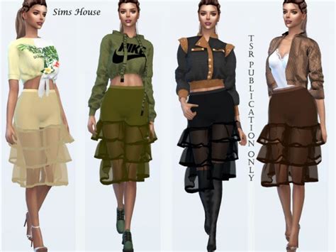 The Sims Resource Layered Transparent Skirt By Sims House • Sims 4