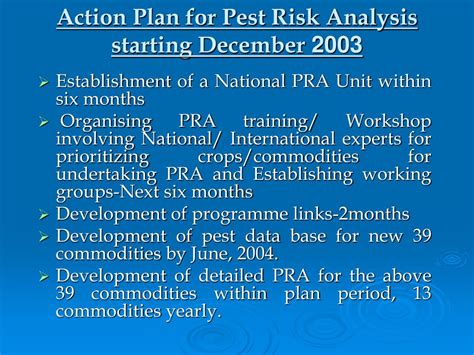 The practice of risk analysis in plant quarantine is known as pest risk analysis. PPT - 'The New Plant Quarantine Order' INDIA PowerPoint ...