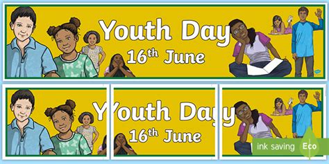 If youth day falls on a sunday, a public holiday will be observed on the following monday. South African Youth Day Banner | Classroom Display