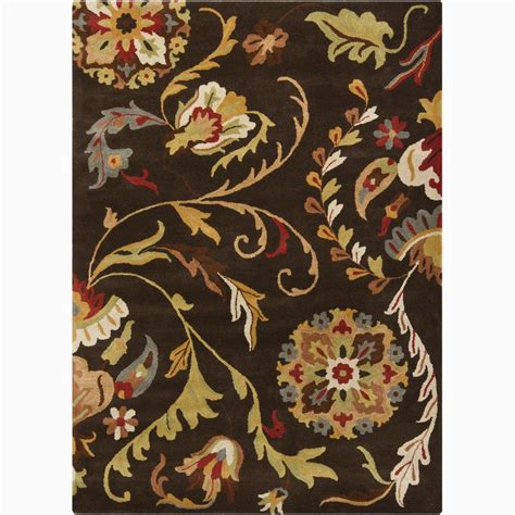 Shop Artists Loom Hand Tufted Transitional Floral Wool Rug 5x7
