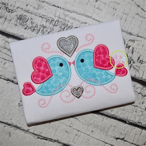 Love Birds 3 Applique Machine Embroidery Designs By Juju