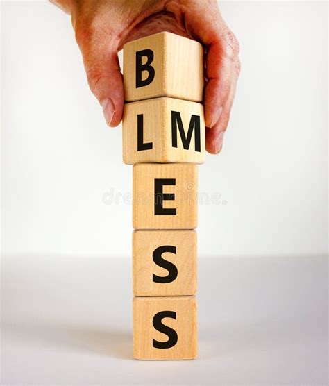 Bless Mess Symbol Businessman Turns The Cube And Changes The Word