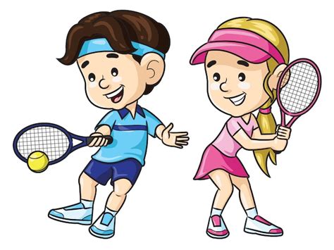 Premium Vector Tennis Player Kids Cartoon