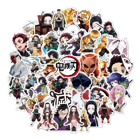 50pcs Mixed Different Kimetsu No Yaiba Stickers Anime Cartoon Demon
