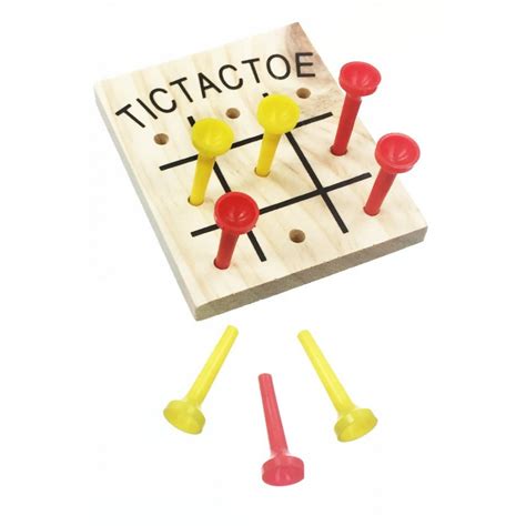 Tic Tac Toe Wood Game Classic Vintage Wooden Games Retro Toys