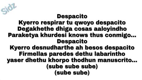 Despacito All English Lyricseasy Learning Youtube