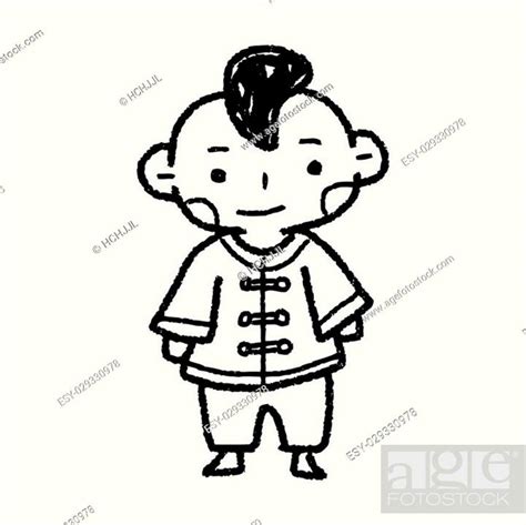 Chinese Boy Doodle Stock Vector Vector And Low Budget Royalty Free