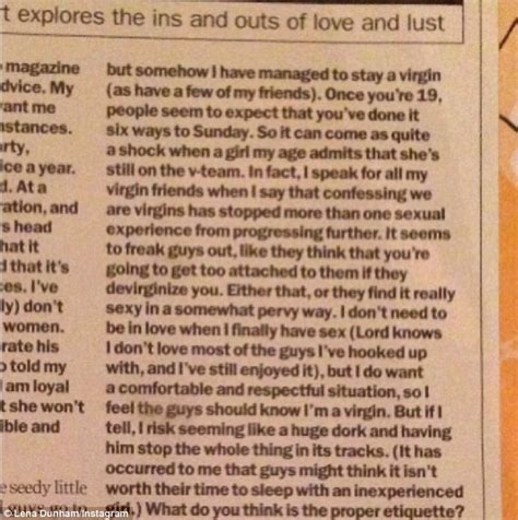 Lena Dunham Posts Letter She Wrote To Sex Advice Column Aged 19 Asking