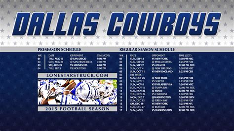 Free Download 2016 Dallas Cowboys Football Schedule 2016 Happy Cards