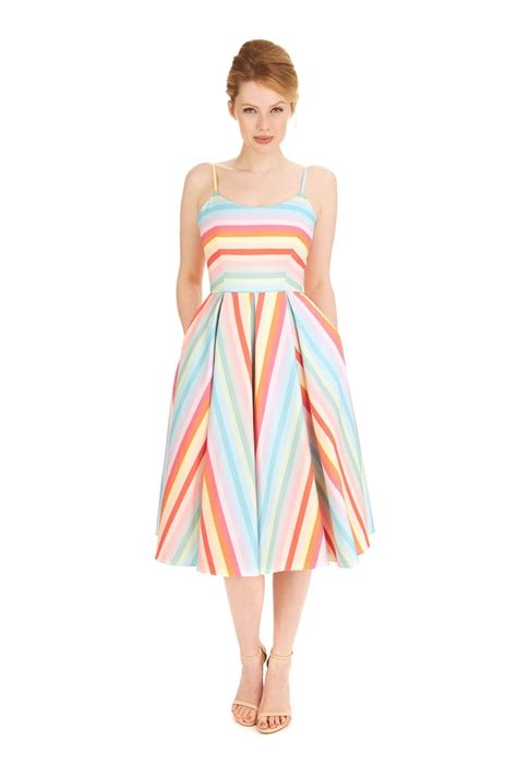 Priscilla Candy Stripe Midi Dress Striped Midi Dress Dresses The