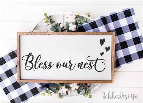 Bless Our Nest Svg Farmhouse Svg Home Svg Rustic Wood Sign Etsy