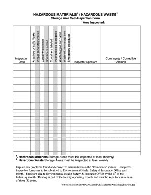 Hazmat Waste Inspection Form Austincc Fill And Sign Printable