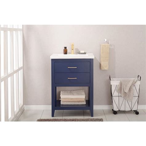 We offer a wide selection, big savings, financing and free shipping. Cara 24" Wide 2-Drawer Porcelain Blue Single Sink Vanity ...