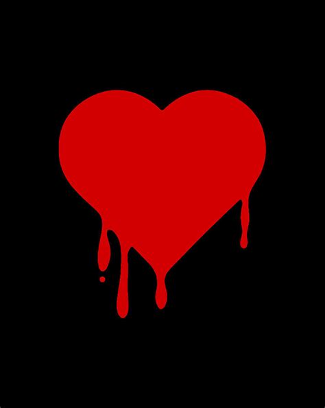Red Dripping Bleeding Heart Anti Valentines Day Digital Art By Xuan