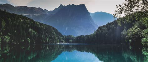 Download Wallpaper 2560x1080 Mountains Lake Reflection Dual Wide