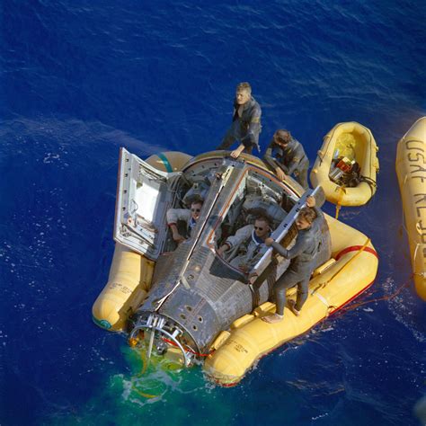 Neil Armstrong And David Scott Sit In Their Gemini 8 Capsule During