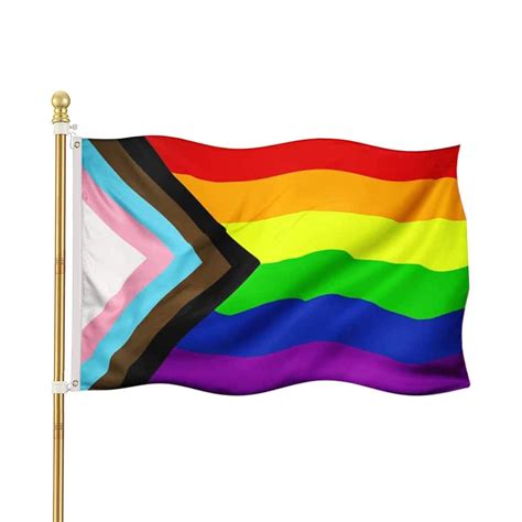 3x5Ft Progress Pride Rainbow Flag1pcs Outdoor Inlcusive Progressive